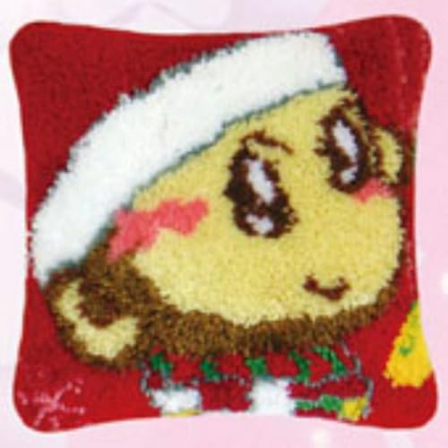 ACEMOOW Christmas Knüpfteppich Zum Selber knüpfen Knüpfsets 43x43cm Latch Hook Kit Selbst Knüpfen Set für Kinder und Erwachsene von ACEMOOW