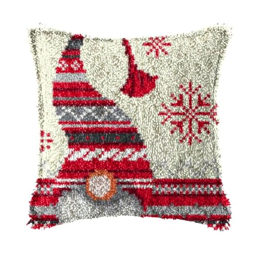 ACEMOOW Christmas Knüpfteppich Zum Selber knüpfen Knüpfsets 43x43cm Latch Hook Kit Selbst Knüpfen Set für Kinder und Erwachsene von ACEMOOW