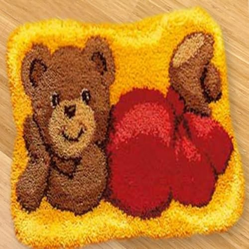 ACEMOOW Latch Hook Kissen Kit,Knüpfkissen Set für Anfänger Erwachsene oder Kinder zum Selber Knüpfen,DIY Knüpfteppich Knüpfpackung Knüpfkissen Knüpfset von ACEMOOW