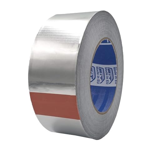 ACIT, Aluminiumband, Profi-Klebeband, Aluminiumband, Hochtemperatur-Klebeband, wasserfest, kältebeständig, Metallklebeband (30 Mikron ohne Liner, 50 m x 50 mm) von ACIT