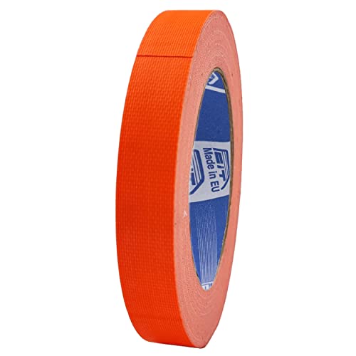 ACIT Neon Fluorescent Fabric Tape, fluoreszierendes Klebeband, 25 m x 19 mm, super stark (sogar Sonne, Hitze und Wasser), verstärktes Klebeband, Klebeband, Fluo Gaffer Tape (Orange) von ACIT