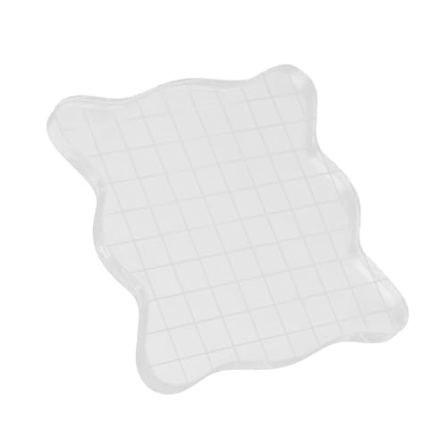 Clear Acrylstempelblockquadratische Form mit Einfachem Griff für Handwerksprojekte Hohe Übertragung von Acrylgitterpad 5 X 5 Cm (5 * 5cm) (7,5 * 7,5 cm) von ACOGEDO