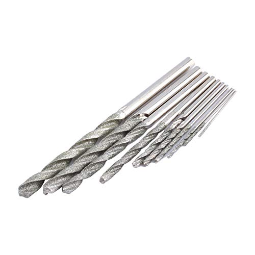 Diamantspitzen-Bohrer-Bit-Set Hohe Härte Langlebige Teile für Glasfliesenstein-Mehrzweck-Bohrwerkzeuge 0,8 Mm Bis 4,0 Mm 10 Stück von ACOGEDO