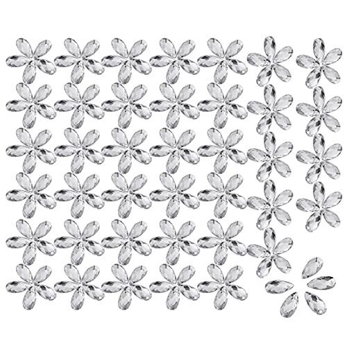 Glänzende Kristallharzknöpfe 200pcs Pack - Flatback -Acryl mit Löchern Zum Nähen - Ideal (9 * 18 mm Wasserabfallnetz) (9 * 18 mm Wasserabfallnetz) von ACOGEDO