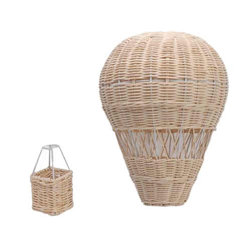 Heißluftballon-Dekorationen, Rattan-Heißluftballon, Heißluftballon-Kinderzimmerdekoration, mit Handgewebtem Feinem Netz und Korb 5,1 Zoll * 2,6 Zoll für Kinderzimmer von ACOGEDO