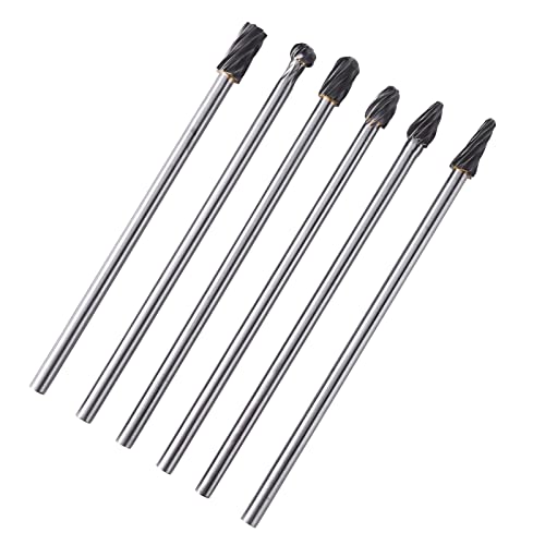 Hochleistungs-Frässtift-Set aus Wolframcarbid – 6-teilig mit 6-mm-Schaft und 10-mm-Schnittdurchmesser für Metallbearbeitung, Schnitzen und Formen von ACOGEDO