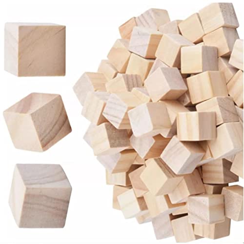 Holzwürfel, 100 Stück, 2 Cm, Quadratische Holzwürfel, Feines Schleifen, Handarbeit, DIY-Holzwürfel, Holzklötze Zum Basteln, Holzklötze Zum Basteln, Universell für von ACOGEDO