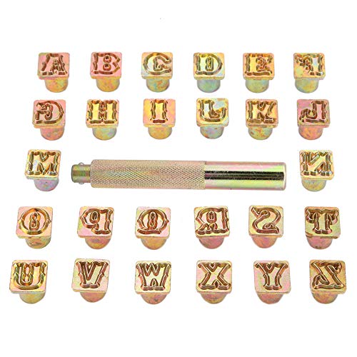 Premium Metal Stamp Punch Set 13mm - Vintage -Design Alphabet 26 Buchstaben Die Werkzeugkit - Haltbares Metallfahrzeug für Benutzerdefinierte Wörter und Namen von ACOGEDO