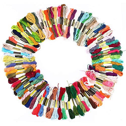 Premium Multi-Color Cotton Stickereifaden für Kreuzstich- und Nähprojekte | 100 Lebendige Farben | Regenbogenhandwerksblättern für Kreative Nadelarbeit Premium Multi-Color Cotton Stickereifaden für Kreuzstich- und Nähprojekte | 100 Lebendige Farben | Regenbogenhandwerksblättern für Kreative Nadelarbeit von ACOGEDO