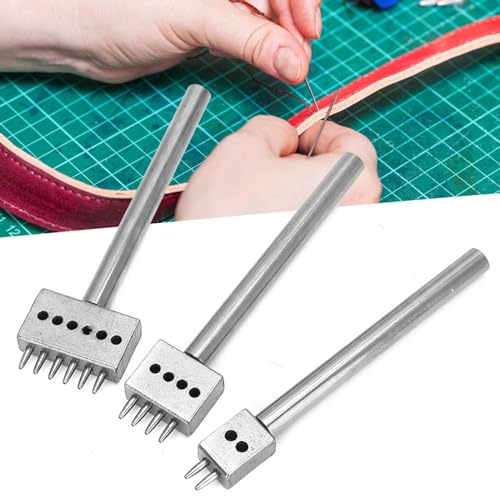 Professionelles Abstands -Punch -Werkzeug für Lederfahrzeuge - 3pcs Loch -Stanzkit mit Stahlschlägen für Gürtel und Lederarbeit - 4 Mm Größen - Dauerhafte Künstler -Lederloch des Künstlers (Abstand von ACOGEDO