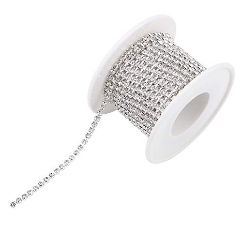 Strasskette, SS12, 5 Yard Pro Rolle, Kristall-Strasskette, Kristall-Strass-Kette, Geschlossene Kette, Kristall-Strass-Kette, DIY-Mode, Geschlossene Cup-Kette, Bekleidung, von ACOGEDO