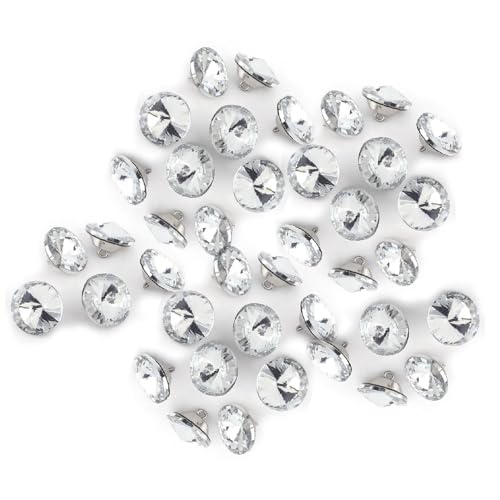 Strasskristallknöpfe für DIY -Kunsthandwerk - 50pcs Glänzende Dekorative Nähzubehör für Sofa und Holzmöbel - 20 Mm Klare Glasverzierungen (20MM) von ACOGEDO