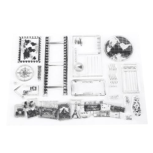 Vielseitiger Clear Stamp Silicon Seal Set 14x18cm für Scrapbook Photo Cards Postcards Handwerksprojekte - Langlebige Transparente Stempel für die Kreative Handlung von ACOGEDO