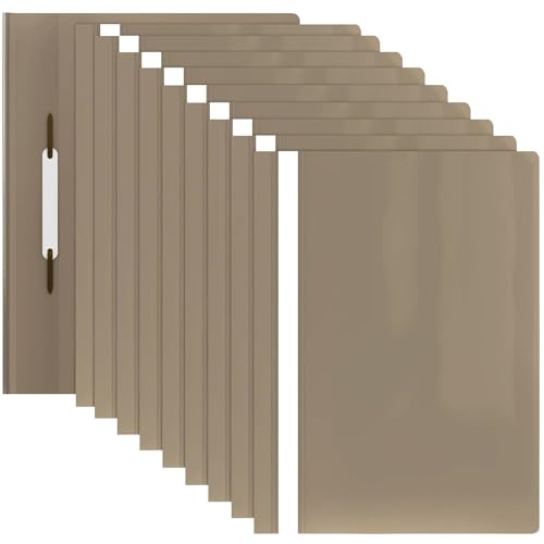 ACROPAQ - 10 x Schnellhefter A4 - Mit transparenter Vordertasche, Hefter A4 für bis zu 70 Seiten, Khaki-Farbschema, Professionelle und einfache Organisation - Plastik File Folder, Mappen von ACROPAQ