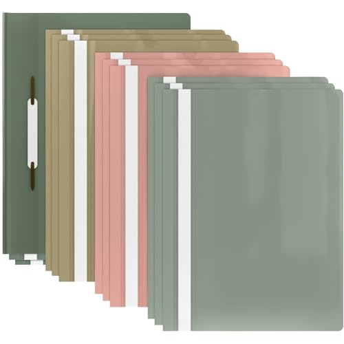 ACROPAQ - 12 x Schnellhefter A4 - Mit transparente Vordertasche, Hefter A4 für bis zu 70 Seiten, Pastell-Mix, Professionelle und einfache Organisation - Plastik File Folder, Mappen von ACROPAQ