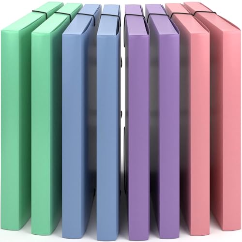 ACROPAQ - 6 x Sammelmappe A4 - Bis zu 200 Seiten, Rückenbreite 3 cm, Elastischer Verschluss, Wind, Natur Farbkollektion - Dokumentenmappe, Archivbox, Heftbox von ACROPAQ