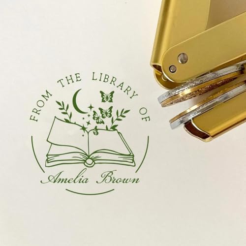 Buchprägestempel mit Aufklebern, personalisierbar, für Hochzeitseinladungen, Leser, Buchstempel, Etiketten von ACRSIKR