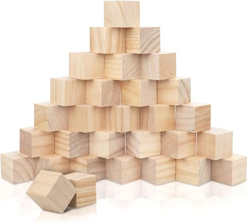 Holz Würfel,100 Stück Kleine Holzwürfel Blanko von, 2x2x2 cmBastelmaterial Holz Spielsteine und Würfel zum Basteln, DIY Stempel, Puzzle & Nummern-Holzklötze Bausteine von ACTIUSIS