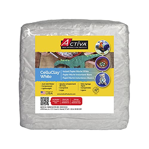 Activa 202 Celluclay Instant Papier Mache Easy-to-Use, Mess-Free Sculpting Material for Art and Craft-2 lbs. -White Pappmaché-Mix, Weiß, 2 pound von ACTIVA