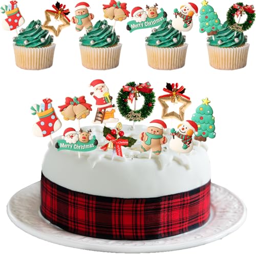 ACTOYS 10 pcs Tortendeko Weihnachten, Kuchen Deko von ACTOYS