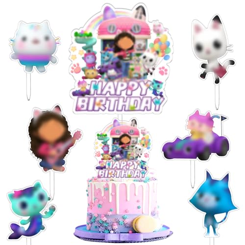 7 Stück Gabb Geburtstag, Gabb Geburtstag Deko, Gabb Tortendeko Tortendeko Mädchen, Kuchen Topper, Cupcake Einsätz, Happy Birthday Tortendeko, Tortendeko Kinder von ACTUALLYX