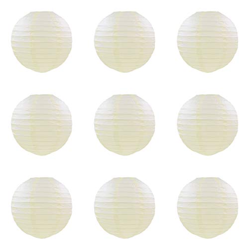 ACVIP Papier Papierlaternen Laternen Hängedeko Lampion Lampenschirme Für Hochzeit Party beige (10cm) von ACVIP