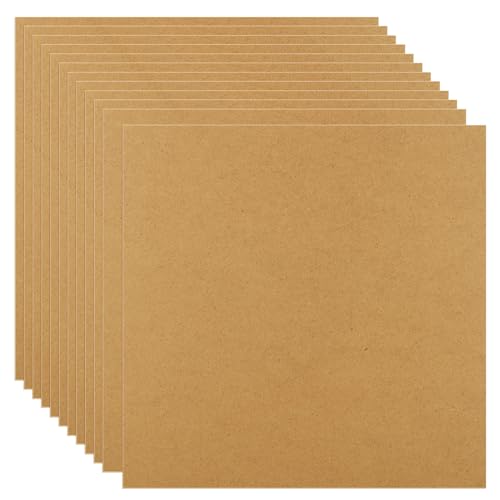 ACXFOND MDF-Platten – 0,6 cm dicke Bretter zum Basteln, mitteldichte Faserplatten, unlackierte Holzkunstplatten, leere Holzblöcke, Spanplatten für Bastelarbeiten, Malen, Gravieren, 24 Stück von ACXFOND