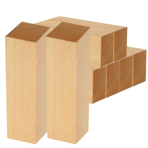 Unlackiertes Lindenholzschnitzblöcke-Set, 20,3 x 5,1 x 5,1 cm, unlackiertes Bassholz von ACXFOND