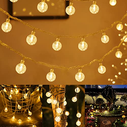 ACXIN LED Lichterkette Außen Strom 10M Kugel Lichterkette 80LED Warmweiß mit Stecker IP44 Wasserdicht Lichterkette Innen/Aussen Ideal für Weihnachten Hochzeit Party Garten Halloween kinderzimmer von ACXIN