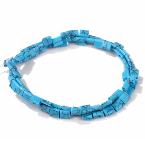 2x5mm Naturstein Blau-Türkis 2 Loch Tila Perlen flache quadratische lose Rechteck Spacer Perlen für DIY-Armband Ohrring Schmuck machen von ACYUNLEI