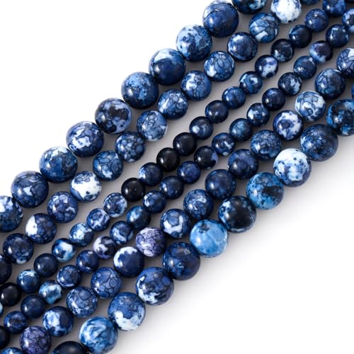 38pcs 10mm Dunkelblau Glatte Regen Blume Perlen Edelstein Runde lose Perlen für Schmuck Herstellung Armband Zubehör von ACYUNLEI