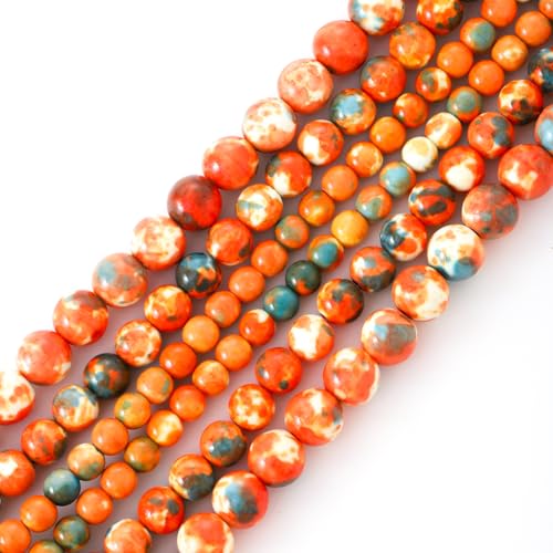 38pcs 10mm Orange Glatte Regen Blume Perlen Edelstein Runde lose Perlen für Schmuck Herstellung Armband Zubehör von ACYUNLEI