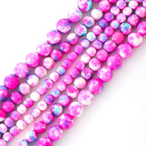 38pcs 10mm Rosa Glatte Regen Blume Perlen Edelstein Runde lose Perlen für Schmuck Herstellung Armband Zubehör von ACYUNLEI