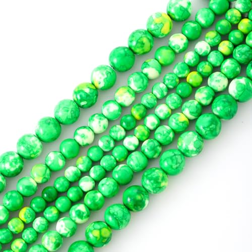 48pcs 8mm Grün Glatte Regen Blume Perlen Edelstein Runde lose Perlen für Schmuck Herstellung Armband Zubehör von ACYUNLEI