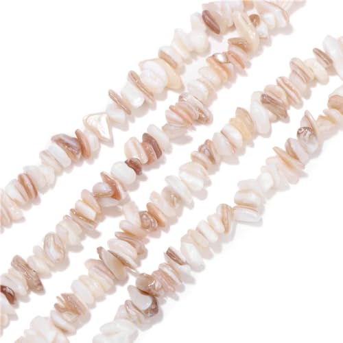 5-8mm Weiße Muschel natürliche unregelmäßige Chips Stein Perlen Kristall Edelsteine für DIY-Schmuck machen Handwerk liefert Charms sortiert 30-33" von ACYUNLEI