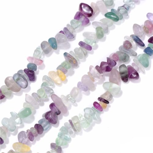 5-8mm natürliche Fluorit unregelmäßige Chips Stein Perlen Kristall Edelsteine für DIY-Schmuck machen Handwerk liefert Charms sortiert 30-33" von ACYUNLEI