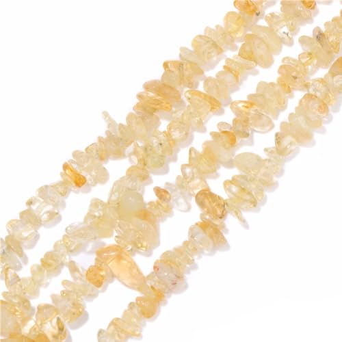 5-8mm natürliche Gelber Kristall unregelmäßige Chips Stein Perlen Kristall Edelsteine für DIY-Schmuck machen Handwerk liefert Charms sortiert 30-33" von ACYUNLEI