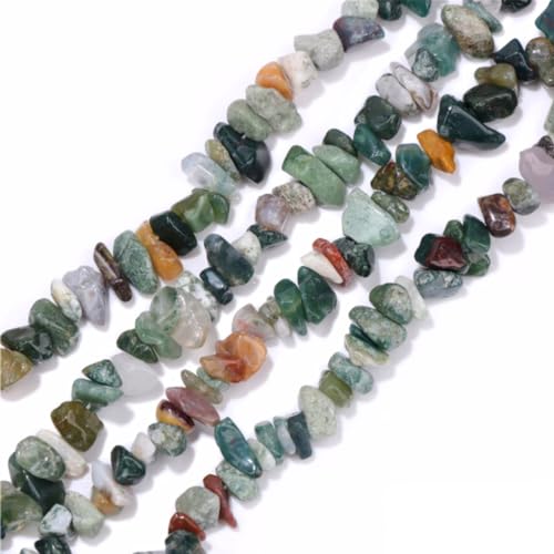 5-8mm natürliche Indien Achat unregelmäßige Chips Stein Perlen Kristall Edelsteine für DIY-Schmuck machen Handwerk liefert Charms sortiert 30-33" von ACYUNLEI