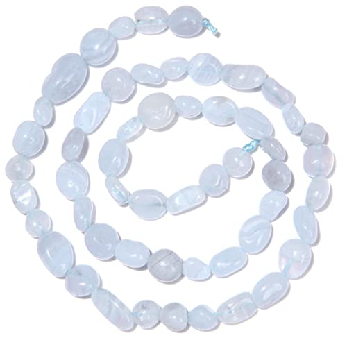 6-8mm natürliche Blauer Achat unregelmäßige Form Stein Perlen glatte Mineral Stein Chips Edelstein Energie geheilt für Schmuck machen Halsketten von ACYUNLEI