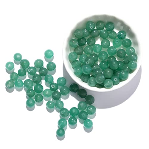 8mm 100pcs Grüner Aventurin Naturstein Perlen Edelstein Runde Spacer lose Perlen für Schmuck machen DIY Armband Semi Precious Perlen von ACYUNLEI