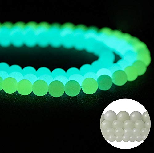 Naturstein 12mm Leuchtend-blaues Glühen Runde Kristall Energie Stein Perlen lose Edelstein DIY glatte Perlen für Armband Halskette Ohrringe Schmuck machen von ACYUNLEI