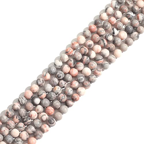 Naturstein 4mm Rosa Zebra Runde Kristall Energie Stein Perlen lose Edelstein DIY glatte Perlen für Armband Halskette Ohrringe Schmuck machen von ACYUNLEI