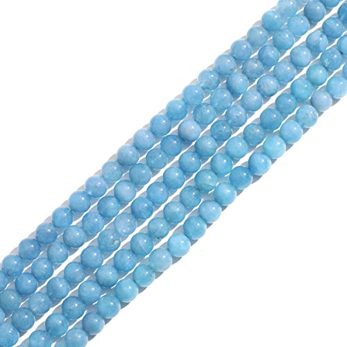 Naturstein 6mm Aquamarin Runde Kristall Energie Stein Perlen lose Edelstein DIY glatte Perlen für Armband Halskette Ohrringe Schmuck machen von ACYUNLEI