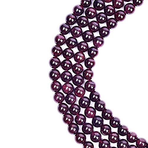 Naturstein 6mm Dunkelroter Granat Runde Kristall Energie Stein Perlen lose Edelstein DIY glatte Perlen für Armband Halskette Ohrringe Schmuck machen von ACYUNLEI