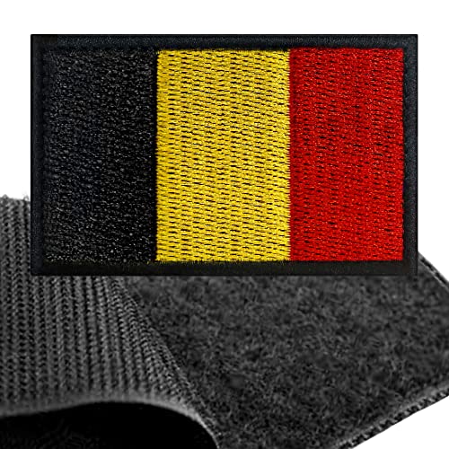 Aufnäher Belgien – 8 x 5 cm – Militär, Airsoft, Jungen und Mädchen, Flagge Belgien, Motiv Haken und Schnalle, Klett-Patch, Armee, bestickt, Kleidung, Land von ADA PLAZA