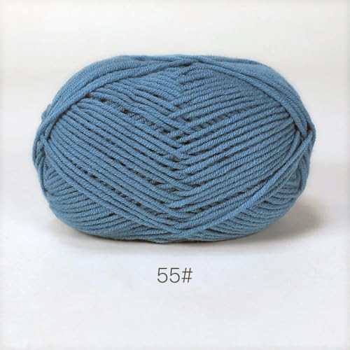 ADAOQIN 50 g/Set, weiches Milchbaumwollgarn für Häkelfäden zum Stricken, Wolle, DIY, Basteln, Pullover, Mützen, Babywolle, Handstricken von ADAOQIN