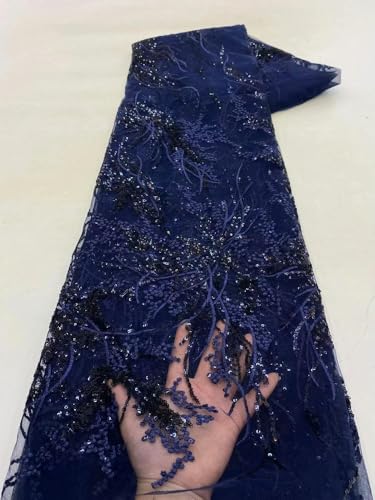 ADAOQIN Französisch Tüll Net Pailletten Spitze Stoff Afrikanische Spitze Stoff 5 Yards Für Nigeria Hochzeit Party Kleid von ADAOQIN