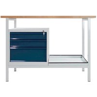 ADB Werkbank Eko lichtgrau, anthrazitgrau 3 Schubladen 120,5 x 60,0 x 82,5 cm von ADB