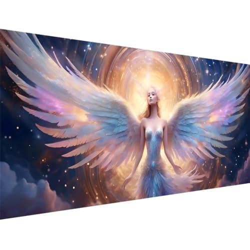 ADCCAT Diamond Painting Groß XXL 125x50cm, 5D Diamond Painting Frau Engel, DIY Full Diamond Painting Eckige Steine Bastelset Erwachsene, Malen Nach Zahlen Diamond Painting Geschenk Zimmer Deko b-8 von ADCCAT