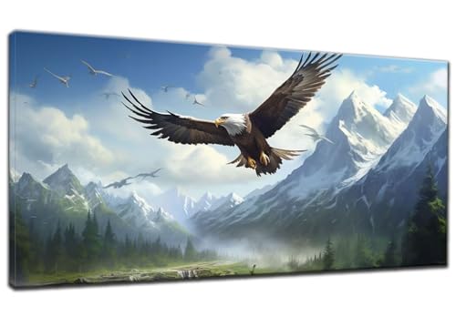 Adler Diamond Painting Groß XXL 30x70cm, 5D Diamond Painting Tier, Full Diamond Painting Eckige Steine Bastelset Erwachsene, Malen Nach Zahlen Diamond Painting, Geschenke für Frauen Zimmer Deko P-8 von ADCCAT